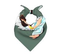 CNTDBU Graziosa sciarpa quadrata multiuso in raso con piccolo angelo, 55 x 55 cm, bandana per donne e uomini, morbida sciarpa per capelli, sciarpa per capelli, sciarpa per collo, fascia per capelli