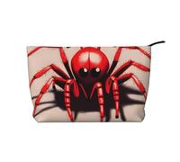 CNTDBU Graziosa trousse in velluto a coste a forma di ragno rosso, con cerniera, astuccio per cosmetici, per viaggi, articoli da toeletta e uso quotidiano
