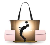 CNTDBU Header Jump Action - Borsa da yoga da donna, grande borsa da palestra con supporto per tappetino da yoga, borsa a tracolla leggera per allenamento, viaggi, spiaggia