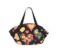 CNTDBU Heart Crush Flower - Coperta da picnic 2 in 1, pieghevole, impermeabile, tappetino rotondo per spiaggia, parco, borsa da campeggio portatile con tasche portaoggetti per avventure all'aperto