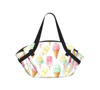 CNTDBU Ice Cream Paradise - Coperta da picnic 2 in 1, pieghevole, impermeabile, tappetino rotondo per spiaggia, parco, borsa da campeggio portatile con tasche portaoggetti per avventure all'aperto