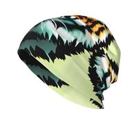 CNTDBU Little Fat Tiger Head, berretto invernale con stampa all-over, morbido ed elastico, cappello a doppio lato, regalo divertente per uomini, donne, coppie, nero