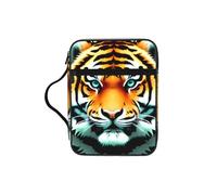 CNTDBU Little Fat Tiger Head Bible Study Tote Bag con manici, organizer resistente all'acqua per viaggi in chiesa, portapenne, tablet tascabile