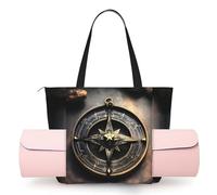 CNTDBU Magical Design - Borsa da yoga da donna con bussola con rune norrene, grande borsa da palestra con supporto per tappetino da yoga, borsa a tracolla leggera per allenamento, viaggi, spiaggia