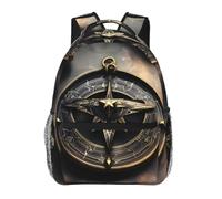 CNTDBU Magical Design - Zaino da viaggio leggero con bussola, con rune norrene, per adulti, grande capacità, con cinghie imbottite, borsa per pendolari impermeabile