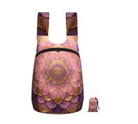 CNTDBU Mandala Flower Circle - Zaino pieghevole da 16 l, leggero, ripiegabile, per viaggi, impermeabile, con cerniera, per uomo e donna