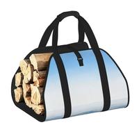 CNTDBU Marina Blue Wave - Borsa per legna da ardere in tela resistente, impermeabile, con manici imbottiti