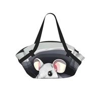 CNTDBU Mouse in the Hole - Coperta da picnic 2 in 1, pieghevole, impermeabile, tappetino rotondo per spiaggia, parco, borsa da campeggio portatile con tasche portaoggetti per avventure all'aperto
