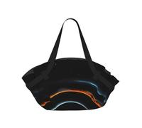 CNTDBU Mysterious Cosmic Black Holes 2 in 1 Coperta da picnic pieghevole impermeabile tappetino rotondo per spiaggia parco, borsa da campeggio portatile con tasche portaoggetti per avventure