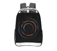 CNTDBU Mysterious Cosmic Black Holes Clear Backpack 16 Inch-Transparent PVC Stadium Approvato Bag, Custom All-Over Print Front Pocket, Zaino da viaggio leggero Unisex