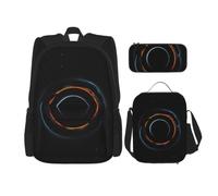 CNTDBU Mysterious Cosmic Black Holes - Set 3 in 1, borsa da viaggio per pendolari, borsa termica per il pranzo da lavoro con custodia per laptop