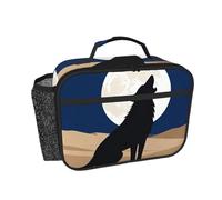CNTDBU Mysterious Lone Wolf - Borsa termica per il pranzo, per uomini e donne, borsa termica per lavoro, ufficio, a prova di perdite, con tasca in rete per alimenti