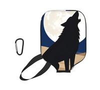 CNTDBU Mysterious Lone Wolf - Custodia in neoprene con tasca a rete, moschettone per borsa da palestra