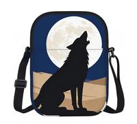 CNTDBU Mysterious Lone Wolf Piccola borsa a tracolla leggera con cerniera da donna, borsa a tracolla casual impermeabile per portafoglio da viaggio per telefono