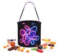 CNTDBU Neon Tube Halloween Storage Bag-Borsa rotonda per il partito | Tessuto twill leggero riutilizzabile contiene bomboniere essenziali per uso festa