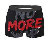 CNTDBU No More War - Boxer da uomo con tasca profilata, biancheria intima morbida elasticizzata traspirante, senza etichette, traspirante, traspirante, senza etichette, per atletica, Nero , M