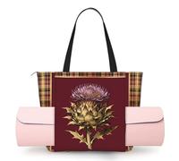 CNTDBU Noble Thistle - Borsa da yoga da donna, grande borsa da palestra con supporto per tappetino da yoga, borsa a tracolla leggera per allenamento, viaggi, spiaggia