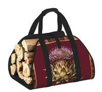 CNTDBU Noble Thistle - Borsa per legna da ardere in tela resistente, impermeabile, con manici imbottiti