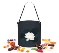 CNTDBU Notte fiore Halloween Storage Bag-Round borsa per il partito | Tessuto twill leggero riutilizzabile contiene bomboniere essenziali per uso festa