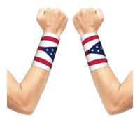 CNTDBU Ohio State Flag - Manicotto da polso traspirante, a compressione, per palestra, fascia elastica da polso per fitness, confezione da 2