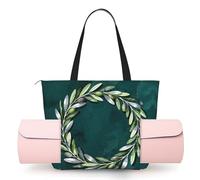 CNTDBU Olive Branch Wreath - Borsa da yoga da donna, grande borsa da palestra con supporto per tappetino da yoga, borsa a tracolla leggera per allenamento, viaggi, spiaggia
