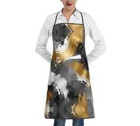 CNTDBU PaAbstract - Grembiule da cucina impermeabile per uomini e donne, resistente alle macchie, con tasca profonda, grembiule da chef regolabile e resistente, per pasticceria