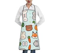 CNTDBU PaCute Little Bunny Grembiule da cucina impermeabile per uomini e donne, resistente alle macchie, con tasca profonda, grembiule da chef regolabile e resistente per cottura