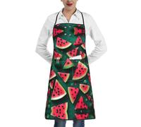 CNTDBU PaDream - Grembiule da cucina impermeabile con anguria, per uomini e donne, resistente alle macchie, con tasca profonda, regolabile, resistente, grembiule da chef per cottura