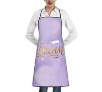 CNTDBU PaDream - Grembiule da cucina impermeabile con scritta in lingua inglese "Script word", per uomini e donne, resistente alle macchie, con tasca profonda, grembiule da chef regolabile e
