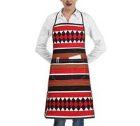 CNTDBU PaGeometric - Grembiule da cucina impermeabile a righe per uomini e donne, resistente alle macchie, con tasca profonda, grembiule da chef regolabile e resistente, per cottura