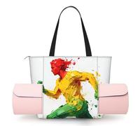 CNTDBU Paint Splash Figure, borsa da yoga da donna, grande borsa da palestra con supporto per tappetino da yoga, borsa a tracolla leggera per allenamento, viaggi, spiaggia