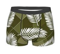 CNTDBU Palm Leaf, boxer da uomo con tasca profilata, biancheria intima morbida elasticizzata traspirante, senza etichetta in vita, traspirante, Nero , L