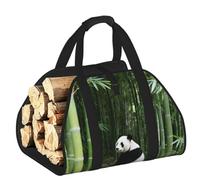 CNTDBU Panda Bamboo Forest - Borsa per legna da ardere in tela resistente, impermeabile, con manici imbottiti
