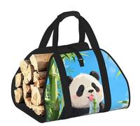 CNTDBU Panda Bamboo Pop - Borsa porta legna da ardere in tela resistente, impermeabile, con manici imbottiti