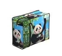 CNTDBU Panda Bamboo Pop Heavy Duty Shopping Tote Bag - Borsa della spesa riutilizzabile impermeabile con cerniera, borsa pieghevole per viaggi e picnic