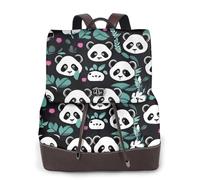 CNTDBU Panda cute face - Zaino da donna in morbida pelle PU, per viaggi, lavoro, borsa casual leggera per computer portatile da donna