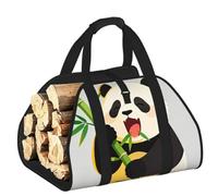 CNTDBU Panda Eat - Borsa per legna da ardere in bambù, resistente, impermeabile, con manici imbottiti