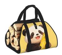 CNTDBU Panda Hold - Borsa per legna da ardere in bambù, resistente, impermeabile, con manici imbottiti