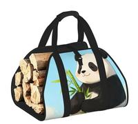 CNTDBU Panda Hold - Borsa per legna da ardere in bambù, resistente, impermeabile, con manici imbottiti
