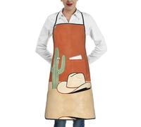 CNTDBU PaWestern Cowboy Grembiule da cucina impermeabile per uomini e donne, resistente alle macchie, con tasca profonda, grembiule da chef resistente regolabile per cottura