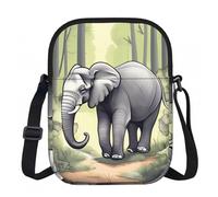CNTDBU Piccola borsa a tracolla con elefante che cammina, borsa leggera con cerniera per donne, borsa a tracolla casual impermeabile per portafoglio da viaggio per telefono