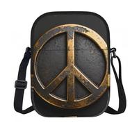 CNTDBU Piccola borsa a tracolla con simbolo della pace, borsa leggera con cerniera da donna, borsa a tracolla casual impermeabile per portafoglio da viaggio per telefono