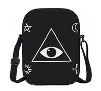 CNTDBU Piccola borsa a tracolla piatta All Seeing - Borsa leggera con cerniera per donne, borsa a tracolla casual impermeabile per portafoglio da viaggio per telefono