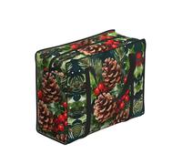 CNTDBU Pinecone Holly Berries Heavy Duty Shopping Tote Bag - Impermeabile Riutilizzabile Borsa della spesa con cerniera, Borsa pieghevole per Viaggi Picnic