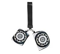 CNTDBU Portafoglio da donna con totem rotondo bianco e nero - piccola borsa da polso per chiavi e carte, confezione da 2 tasche con cerniera per corsa, palestra, viaggi, sport all'aria aperta