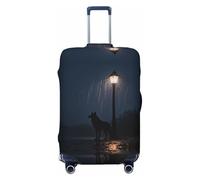 CNTDBU Rain Night Wolf - Copertura elastica per valigia, protezione per bagagli da viaggio, resistente ai graffi, adatta alla maggior parte delle valigie, Nero , L, boemo