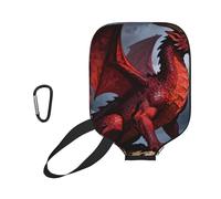 CNTDBU Red Dragon Pattern Pickleball Paddle Cover-Neoprene Paddle Case con Mesh Pocket, Moschettone per Borsa da Palestra