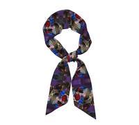 CNTDBU Romance until death - Sciarpa in raso setoso da donna, lunga e leggera, alla moda, morbida fascia per capelli con stampa su tutta la superficie