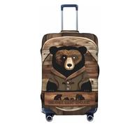 CNTDBU Rustic Lodge Bear - Copertura elastica per valigia, protezione per bagagli da viaggio, resistente ai graffi, adatta alla maggior parte delle valigie, Nero , XL, boemo