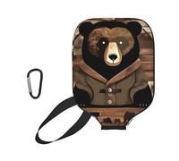 CNTDBU Rustic Lodge Bear - Custodia per pagaia in neoprene con tasca a rete, moschettone per borsa da palestra